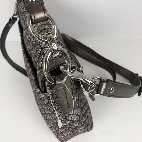 NWOT COACH Taylor Snake Print Flap Gunmetal Trim Crossbody Hand Bag F26036 - Picture 6 of 16